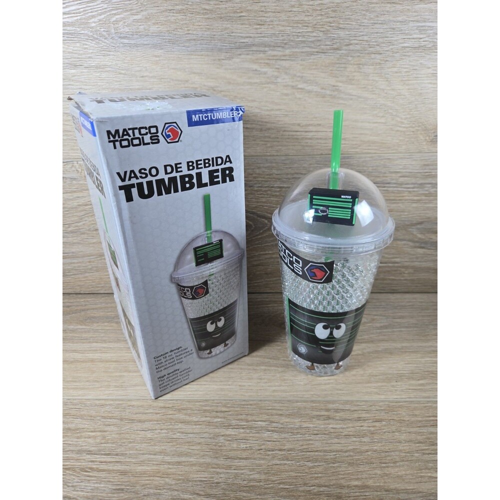 Matco Tools Promotional Plastic Tumbler Dome Lid Straw 16oz New In Box |RARE HTF